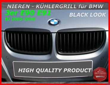 Fit on BMW Grill Black 3er E90 E91 2005-2008