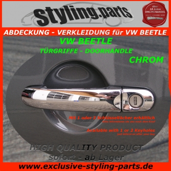 VW Beetle Doorhandle Cover Chrome (1 or 2 Keyholes)