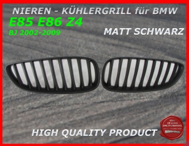 passend für BMW Nieren Kühlergrill Matt Schwarz Z4 E89 ab 2009