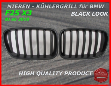 Fit on BMW Grill highgloss black X3 F25 ab 2010