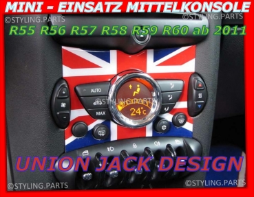Fit on MINI Center Control Cover Union Jack R55 R56 R57 R58 R59 R60