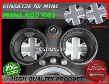 FIT ON MINI Insert for Cupholder UNION JACK BLACK R60 R61