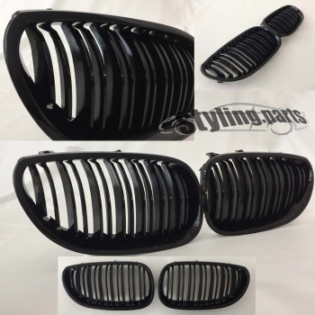 Fit on BMW Grille glossy Black 5er E60 E61 Doublespoke