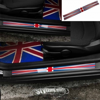 FIT ON MINI ONE COOPER DOOR SILL PLATE UNION JACK R55 R56 R57 R58 R59