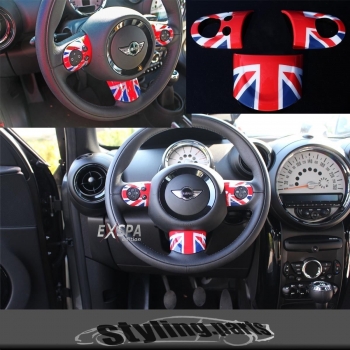 FIt on MINI Steering Wheel Cover UNION JACK R55 R56 R57 R58 R59 R60 R61