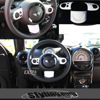 Fit on MINI Steering Wheel Cover - WHITE - R55 R56 R57 R58 R59 R60 R61 - Kopie