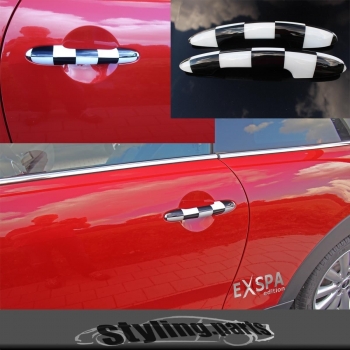 MINI F56 F55 Doorhandle Covers CHEQUERED FLAG