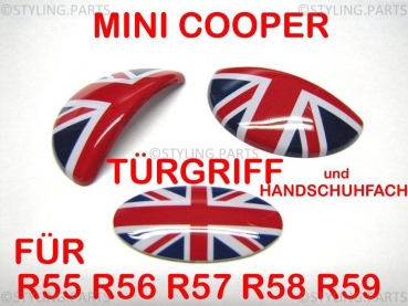 Fit on MINI Handle for Interior Glove Box & Door Opener UNION JACK COLOUREDR55 R56 R57 R58 R59
