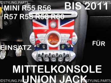 FIT ON MINI Center Control Cover Union Jack R55 R56 R57 R58 R59 R60