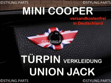 FIT ON MINI DoorPin Union Jack colored R55 R56 R57 R58 R59