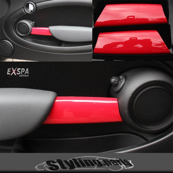 FIT ON MINI ONE COOPER DOOR HANDLE COVER - RED - R55 R56 R57 R58 R59