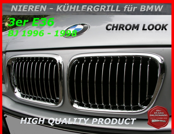 Fit on BMW Front Grille Chrome E36 '96-'98