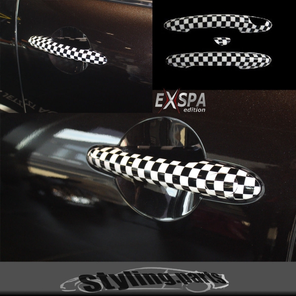 MINI F56 Doorhandle Covers Checkered Flag