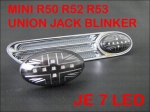 Fit on MINI COOPER R50 R52 R53 BLACK UNION JACK LED SIDE INDICATORS