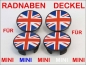 Preview: Fit on MINI Centre Wheel Caps Union Jack colored R50 R52 R53 R56 R57 R58 R59 R60