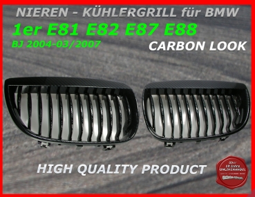 passend für  BMW Niere Kühlergrill Carbon E87 1er