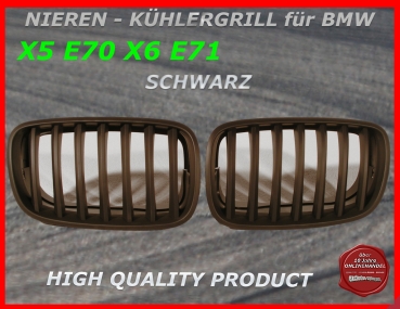 passend für BMW Nieren Kühlergrill Schwarz X5 E70 X6 E71