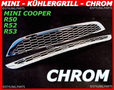 passend für MINI Kühlergrill Austauschgrill 2tlg Chrome R50 R52 R53