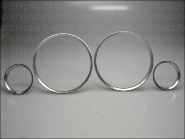 Fit on BMW Dashboard Rings Alu Silver E30 3er snap in