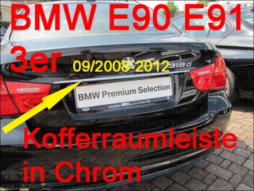 passend für BMW Kofferraumleiste Chrom 3er E90 E91 09/08-2012