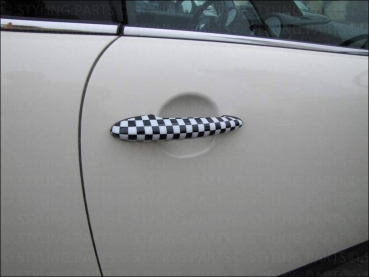 COUNTRYMAN 4pcs DOORHANDLE COVERS CHECKERED FLAG