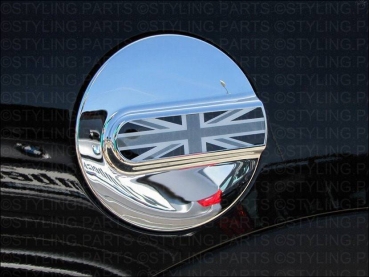 Passend für MINI Tankdeckel im Union Jack Black / Chrom Design für R55 R56