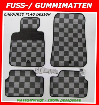 Für VW Golf V 5 2003-2008 Gummimatten Checkered Flag / Schachbrett / Zielflagge