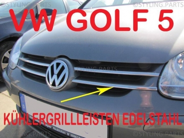 Für VW Golf 5 Grilllamellen Grill Leisten Chrom