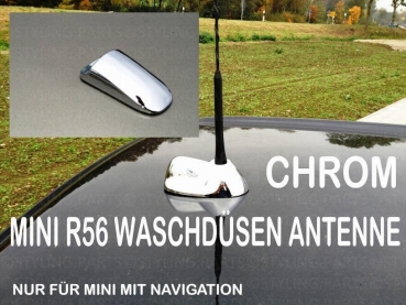 Passend für MINI Antennenfuss & Waschdüsen Chrom R55 R56