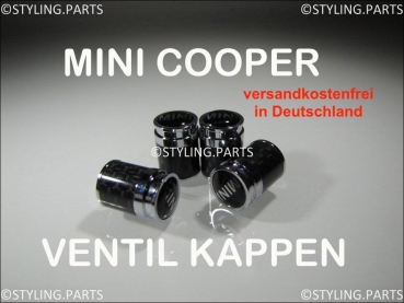 Passend für MINI Ventilkappen Carbon Look BLACK R50 R52 R53 R56 R57 R58 R59 R60