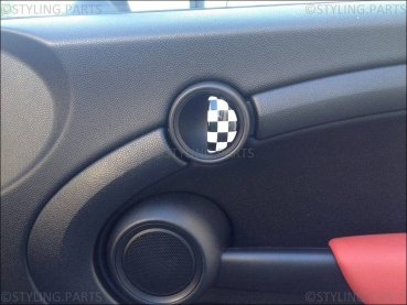 Fit on MINI Handle for Interior Glove Box & Door Opener CHEQUERED FLAG DESIGN R55 R56 R57 R58 R59