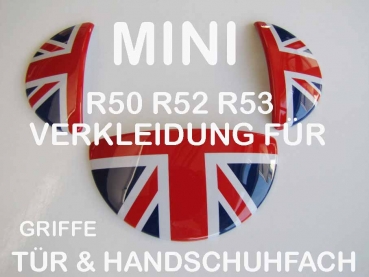 Passend für MINI Türgriffe/Handschuhfach innen Union Jack colored R50 R52 R53