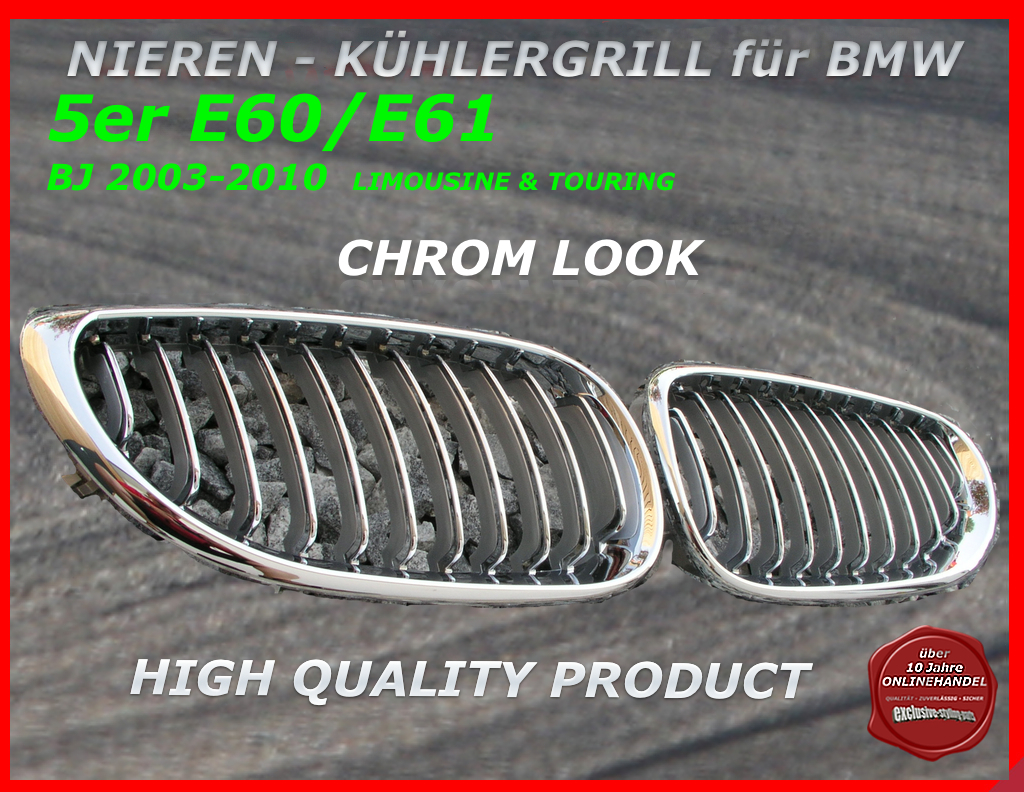 Nieren Kühlergrill Front Grill Chrom passend für BMW 7er E38