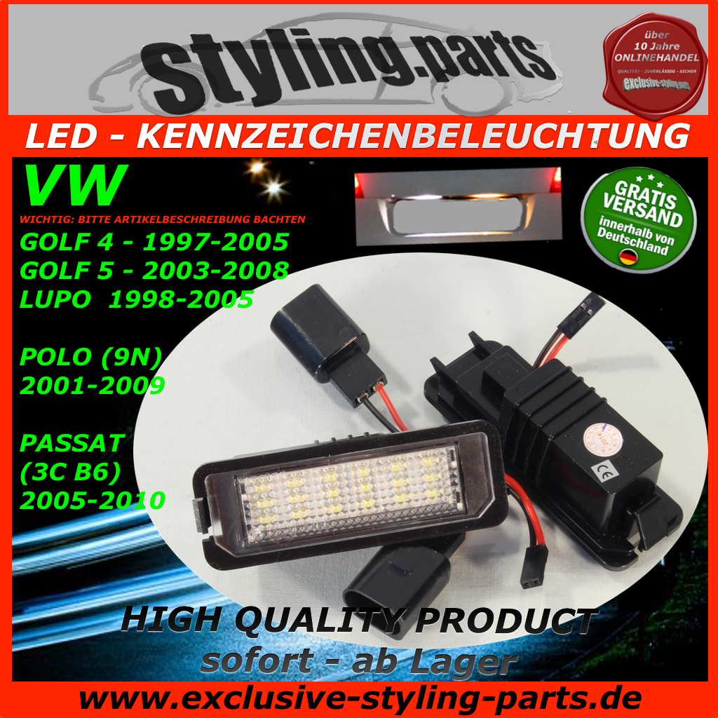 Für VW Golf 4 LED Kennzeichenbeleuchtung