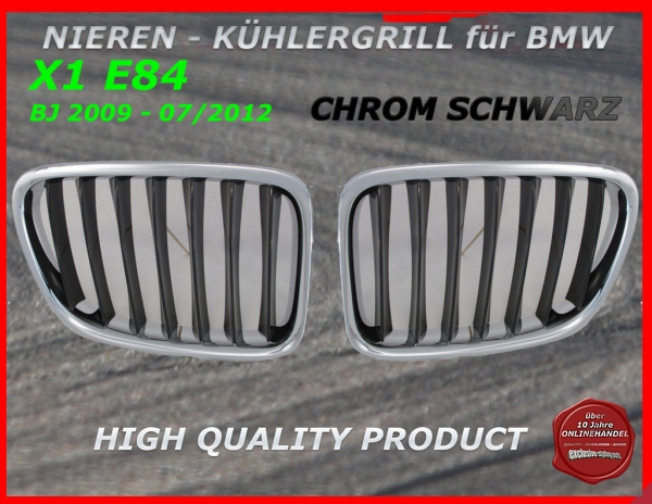 passend für BMW Kühlergrill Nieren Chrom Schwarz X1 E84 2009-