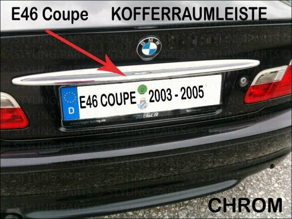 Fit on BMW Trunk Rim Cover Chrome 3er E46 Coupe 2003 - 2005