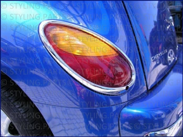 Fit on PT Cruiser Tail Lamp Frames Chrome 2001-2012