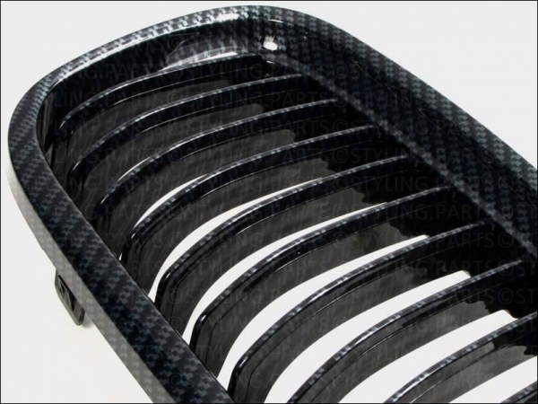 Fit on BMW Grille Carbon Look 3er E90 E91 ab 09/2008