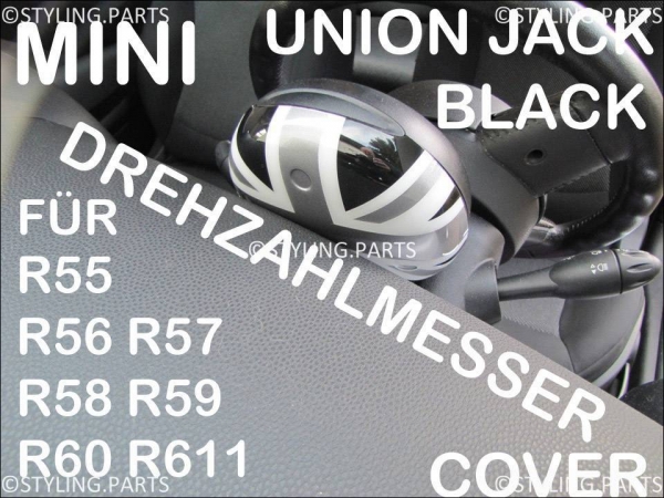 Fit on MINI Cover for Tachmeter Union Jack Black R55 R56 R57 R58 R59 R60