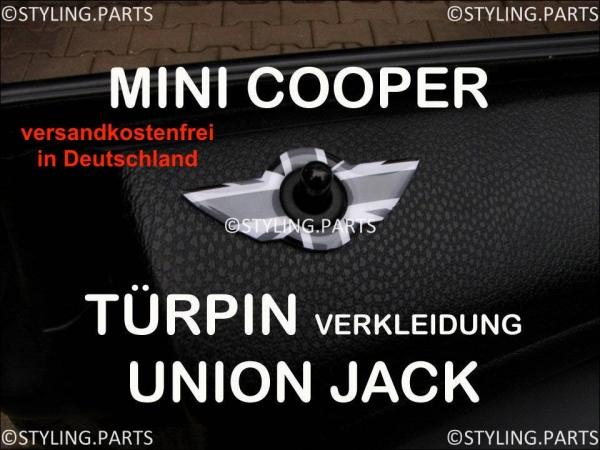 Fit on MINI DoorPin Union Jack colored BLACK R55 R56 R57 R58 R59