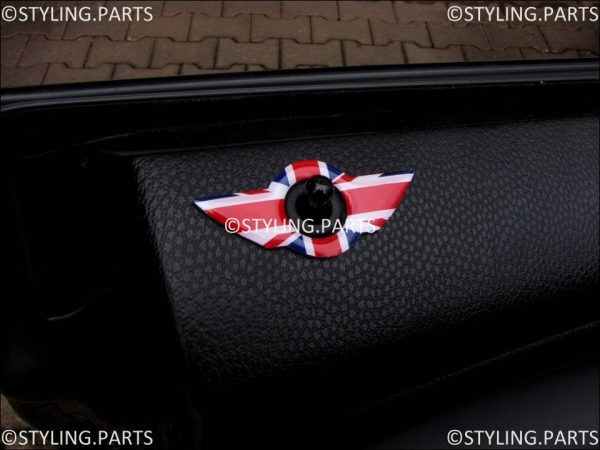 FIT ON MINI DoorPin Union Jack colored R55 R56 R57 R58 R59