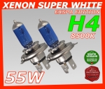 H4 8500K 55W Xenon Look Halogen Birnen SUPER White