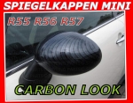 Passend für MINI Spiegelkappen Verkleidung  in Carbon LOOK R55 R56 R57 R60