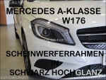 Für Mercedes Scheinwerferrahmen in Schwarz für W176 A-Klasse ab 2012